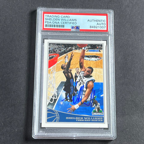 2009-10 Topps Gold #163 Shelden Williams Signed Card AUTO PSA/DNA Slabbed RC Timberwolves