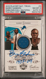 2010 Playoff National Treasures Emblems/Hall-Material #8 Barry Sanders Signed PSA NM-MT 8 AUTO 10 Slabbed Lions