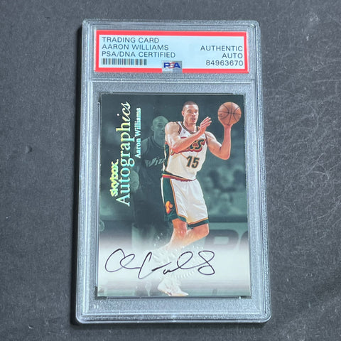 1999 Skybox Aaron Williams Signed Card AUTO PSA Slabbed Sonics