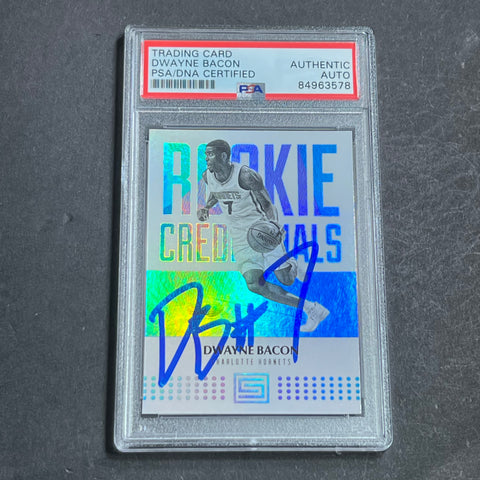 2017-18 Panini Status #4 Dwayne Bacon Signed Card AUTO PSA/DNA Slabbed RC Hornets