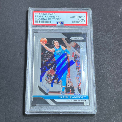2018-19 Panini Prizm Silver #60 Frank Kaminsky Signed Card AUTO PSA Slabbed Hornets