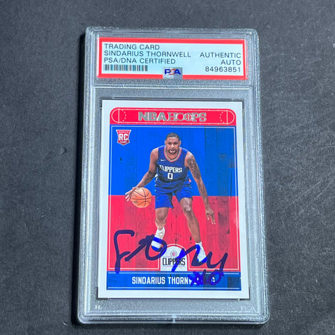 2017-18 NBA Hoops #250 Sindarius Thornwell Signed Card AUTO PSA Slabbed RC Clippers