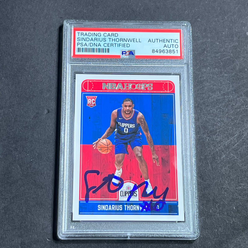 2017-18 NBA Hoops #250 Sindarius Thornwell Signed Card AUTO PSA Slabbed RC Clippers