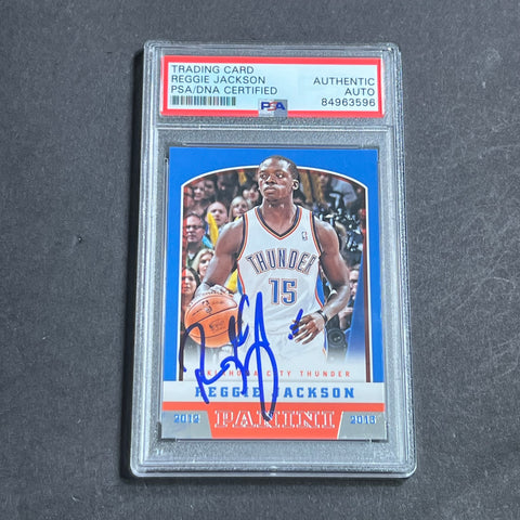 2012-13 Panini Basketball #229 Reggie Jackson Signed Card Auto PSA/DNA Slabbed Thunder