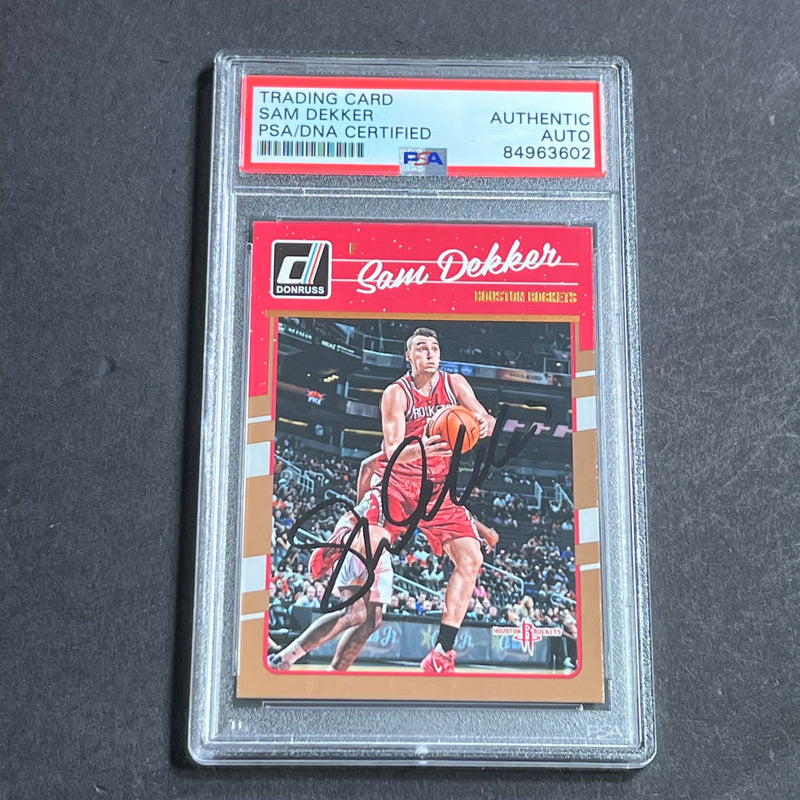 2016-17 Panini Donruss #113 Sam Dekker Signed Card AUTO PSA Slabbed RC Rockets