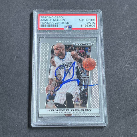 2013-14 Panini Prizm #167 Jameer Nelson Signed Card AUTO PSA Slabbed Magic