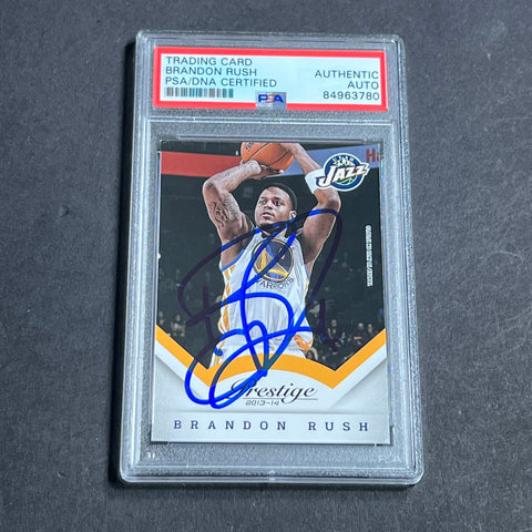 2013-14 Panini Prestige #102 Brandon Rush Signed Card AUTO PSA Slabbed Jazz