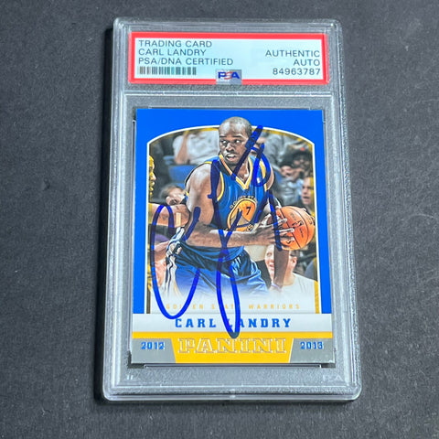 2012-13 Panini Basketball #26 Carl Landry Signed Card AUTO PSA/DNA Slabbed Warriors