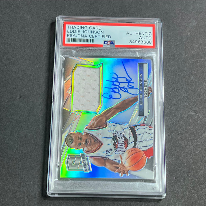 2014-15 Panini Spectra #12 Eddie Johnson Signed Card AUTO PSA/DNA Slabbed Rockets