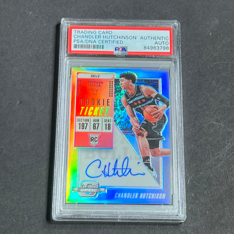 2018-19 Panini Contenders Optic #129 Chandler Hutchison Signed Card AUTO PSA Slabbed RC Bulls