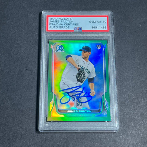 2014 Bowman Chrome #25 James Paxton Signed Card PSA Slabbed Auto 10 Mariners