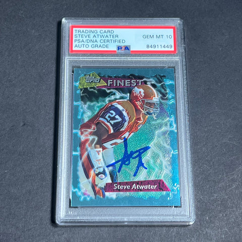 1995 Topps Finest #27 Steve Atwater Signed Card PSA Slabbed Auto 10 Broncos