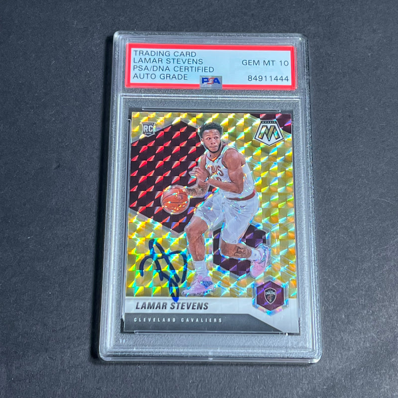 2020-21 Panini Mosaic #238 Lamar Stevens Signed Card AUTO 10 PSA Slabbed RC Cavaliers