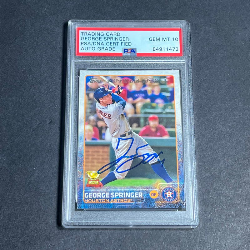 2015 Topps Future Stars #318 George Springer Signed Card PSA Slabbed Auto 10 Astros