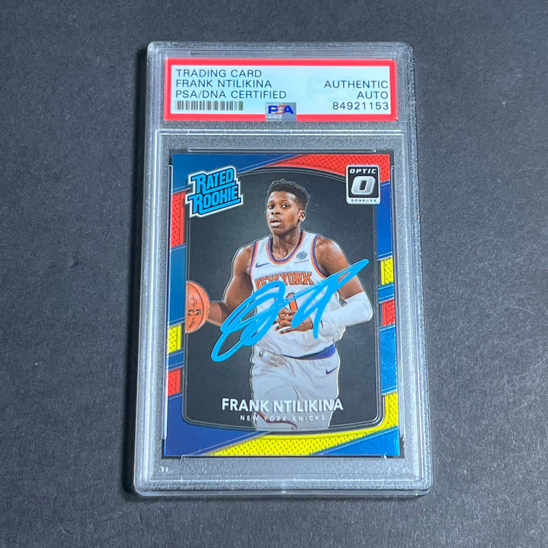 2017-18 Panini Donruss Optic #193 Frank Ntilikina Signed Card AUTO PSA Slabbed RC Knicks