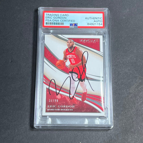 2019-20 Panini Immaculate Collection #63 Eric Gordon Signed Card AUTO PSA Slabbed Rockets