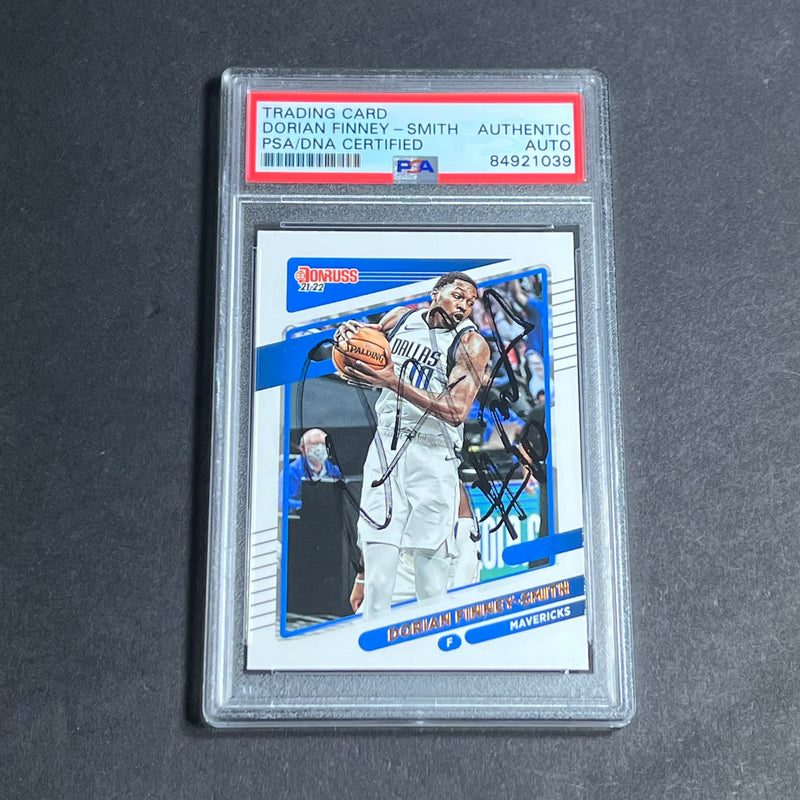2021-22 Panini Donruss #139 Dorian Finney-Smith Signed Card AUTO PSA Slabbed Mavericks