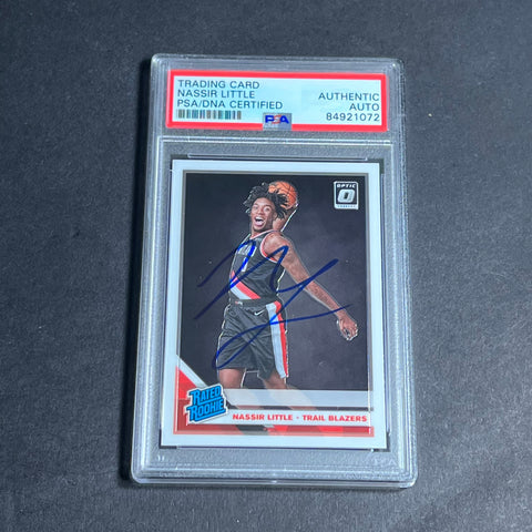 2019-20 Panini Optic #154 Nassir Little Signed Rookie Card AUTO PSA Slabbed RC Blazers