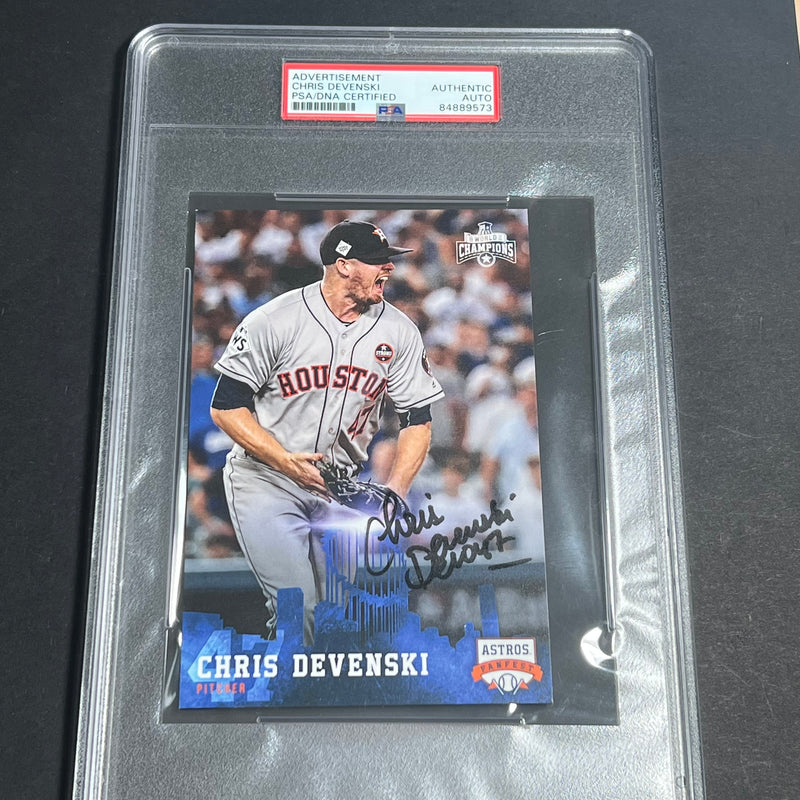 Chris Devenski signed Promo Card PSA/DNA Encapsulated Houston Astros autographed