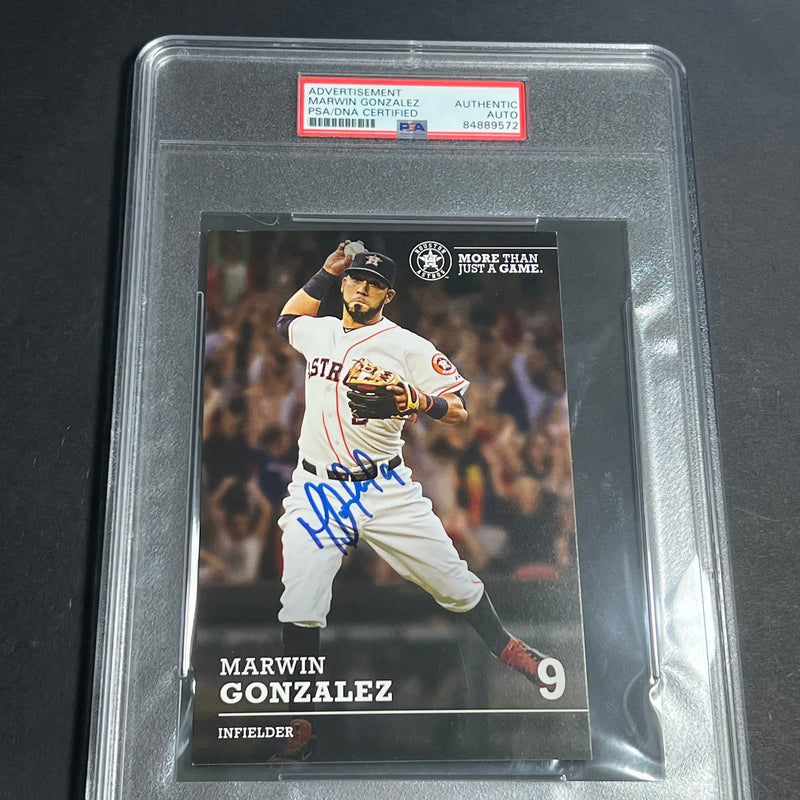 Marwin Gonzalez signed Promo Card PSA/DNA Encapsulated Houston Astros autographed
