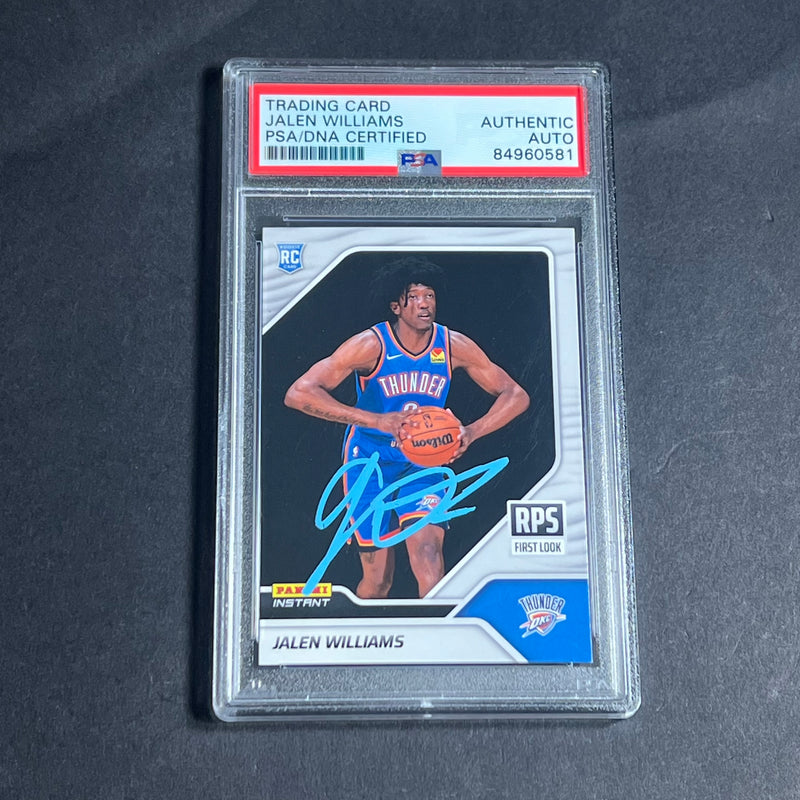2022-2023 Panini Instant #RPS 11 Jalen Williams Signed Card PSA AUTO RC Slabbed Thunder