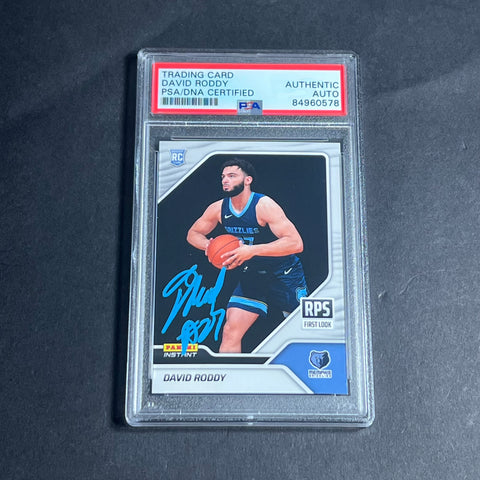 2022-2023 Panini Instant #RPS 20 David Roddy Signed Card Auto PSA Slabbed RC Grizzlies