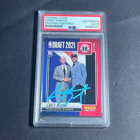 2021-22 Panini Instant #DN14 COREY KISPERT Signed Card AUTO PSA Slabbed Wizards