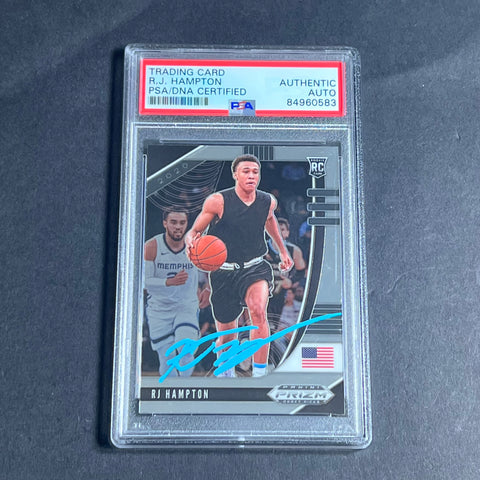 2020 Panini Prizm Draft #13 RJ Hampton signed Auto Card PSA/DNA Slabbed RC Nuggets