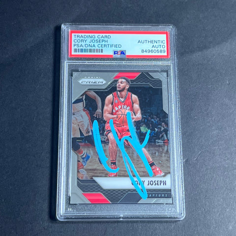 2016-17 Panini Prizm #218 Cory Joseph Signed Card AUTO PSA Slabbed Raptors