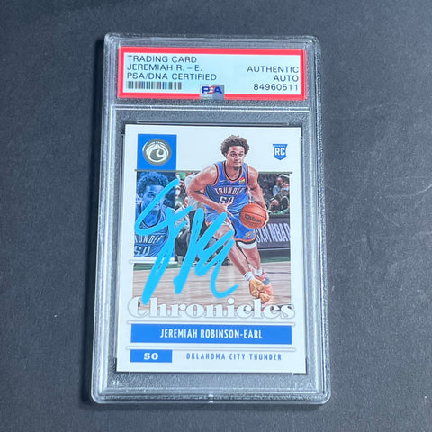 2021-22 Panini Chronicles #36 Jeremiah Robinson-Earl Signed Card AUTO PSA Slabbed Thunder