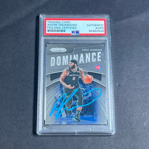 2019-20 Panini Prizm #1 Andre Drummond Signed Card AUTO PSA Slabbed Pistons