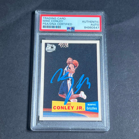 2007 Topps 50th Anniversary #114 Mike Conley Jr signed Card PSA Slabbed Grizzlies