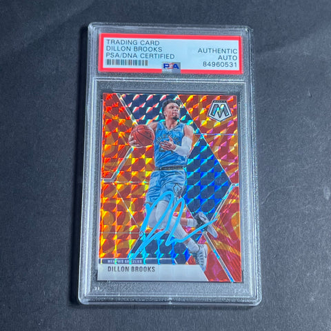 2019-20 Panini Mosaic #66 Dillon Brooks Signed Card AUTO PSA Slabbed Grizzlies