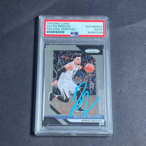 2018-19 Panini Prizm Silver #106 Dillon Brooks Signed Card AUTO 10 PSA Slabbed Grizzlies