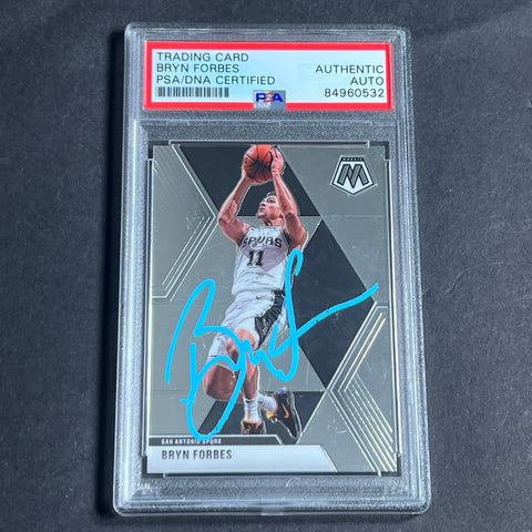 2019-20 Panini Mosaic #6 Bryn Forbes Signed Card AUTO PSA/DNA Slabbed Spurs