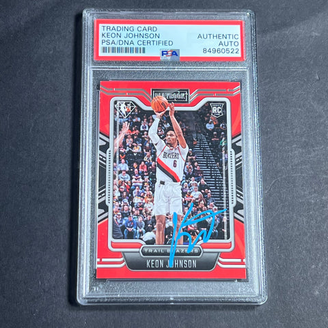 2021-22 Panini Chronicles #284 Keon Johnson Signed Card AUTO PSA Slabbed Blazers