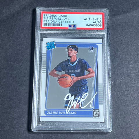 2021-22 Panini Donruss #198 Ziaire Williams Signed Card AUTO PSA/DNA Slabbed RC Grizzlies