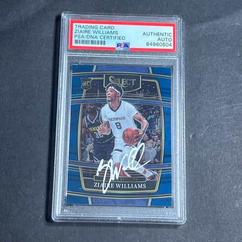 2021-22 Panini Select #86 Ziaire Williams Signed Card AUTO PSA/DNA Slabbed RC Grizzilies