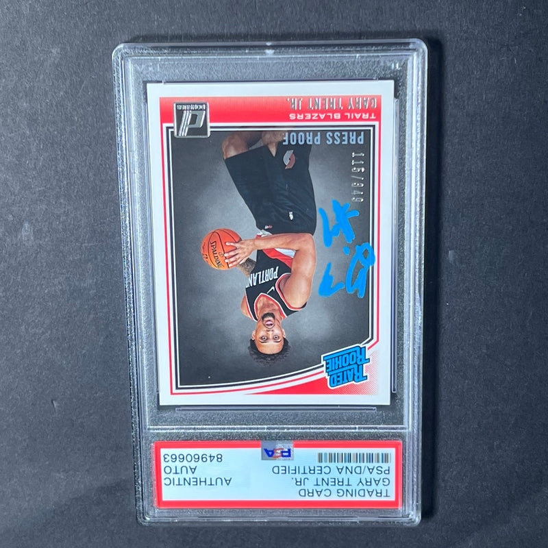 2018-19 Donruss Basketball #199 Gary Trent Jr Signed Rookie Card AUTO PSA Slabbed RC Blazers