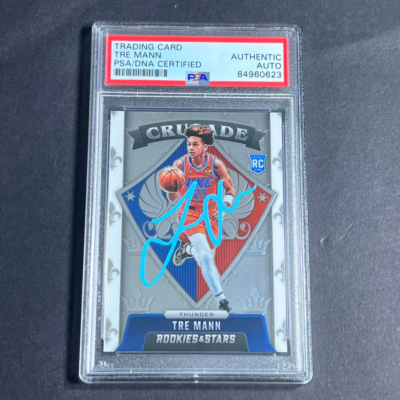 2021-22 Panini Chronicles Rookies and Stars #643 Tre Mann Signed AUTO PSA Slabbed Thunder