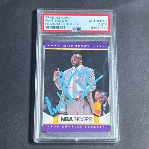 2012 NBA Hoops #203 Mike Brown Signed Card AUTO PSA Slabbed Lakers