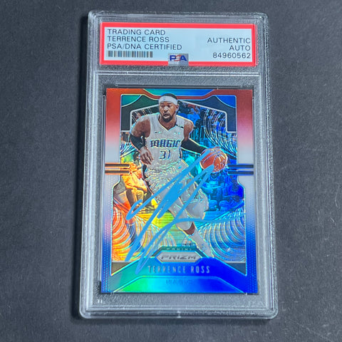 2019-20 Panini Prizm Red White and Blue #44 Terrence Ross Signed Card AUTO PSA Slabbed Magic