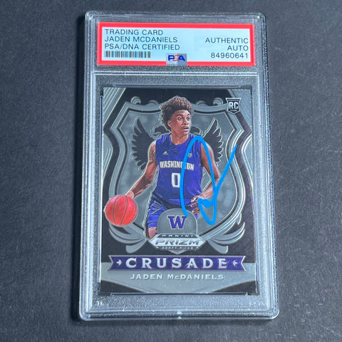 2020 Panini Draft Picks #91 Jaden McDaniels Signed Card AUTO PSA/DNA Slabbed Washington