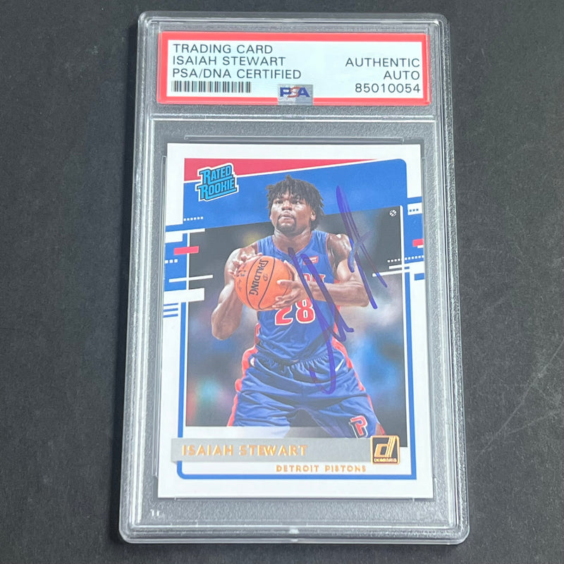 2020-21 Donruss Rated Rookie #233 Isaiah Stewart Signed Card AUTO PSA Slabbed RC Pistons
