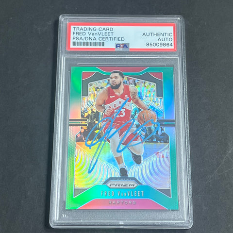 2019-20 Panini Prizm Iced Green #157 Fred VanVleet Signed Card AUTO PSA Slabbed Raptors