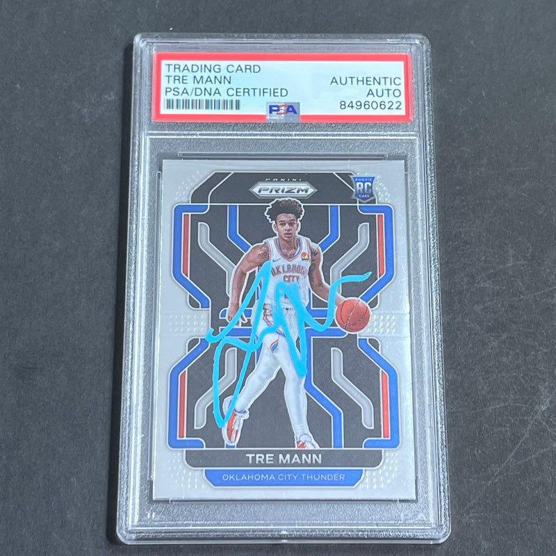 2021-22 Panini Prizm #272 Tre Mann Signed AUTO PSA Slabbed Thunder
