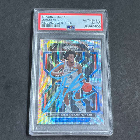 2021-22 Panini Prizm #319 Jeremiah Robinson-Earl Signed Card AUTO PSA Slabbed Thunder