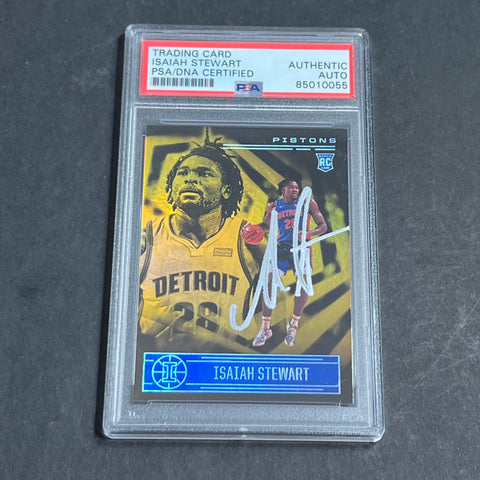 2020-21 Panini Illusions #172 Isaiah Stewart Signed Card AUTO PSA Slabbed RC Pistons