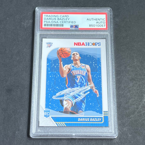 2019-20 Panini Hoops #249 Darius Bazley Signed Card AUTO PSA Slabbed Thunder