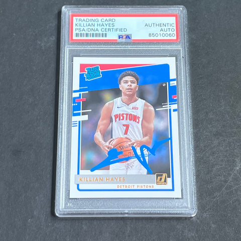 2020-21 Donruss Rated Rookie #204 Killian Hayes Signed Card AUTO PSA Slabbed RC Pistons